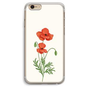 CaseCompany Red poppy: iPhone 6 Plus / 6S Plus Transparant Hoesje