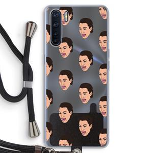 CaseCompany Ugly Cry Call: Oppo A91 Transparant Hoesje met koord