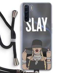 CaseCompany Slay All Day: Oppo A91 Transparant Hoesje met koord