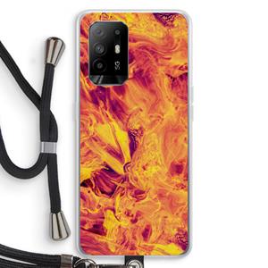 CaseCompany Eternal Fire: Oppo A95 5G Transparant Hoesje met koord