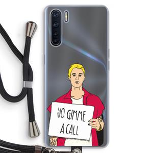 CaseCompany Gimme a call: Oppo A91 Transparant Hoesje met koord