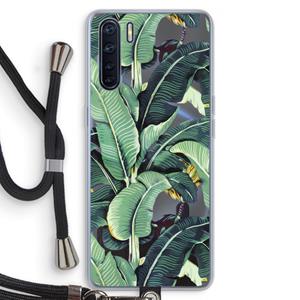 CaseCompany Bananenbladeren: Oppo A91 Transparant Hoesje met koord