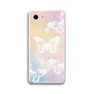 CaseCompany White butterfly: Google Pixel 3 XL Transparant Hoesje