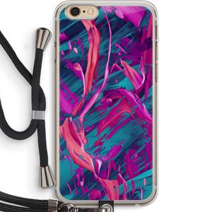CaseCompany Pink Clouds: iPhone 6 PLUS / 6S PLUS Transparant Hoesje met koord