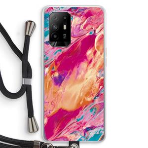 CaseCompany Pastel Echoes: Oppo A95 5G Transparant Hoesje met koord