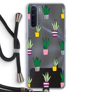 CaseCompany Sanseveria: Oppo A91 Transparant Hoesje met koord