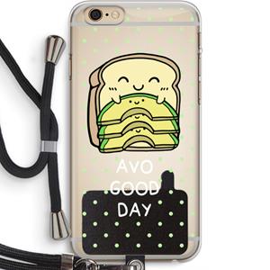 CaseCompany Avo Good Day: iPhone 6 PLUS / 6S PLUS Transparant Hoesje met koord