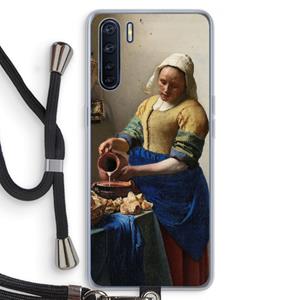 CaseCompany The Milkmaid: Oppo A91 Transparant Hoesje met koord