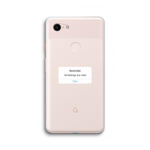 CaseCompany Reminder: Google Pixel 3 XL Transparant Hoesje