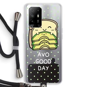 CaseCompany Avo Good Day: Oppo A95 5G Transparant Hoesje met koord