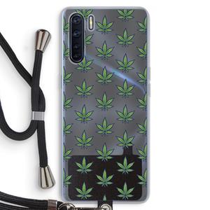 CaseCompany Weed: Oppo A91 Transparant Hoesje met koord