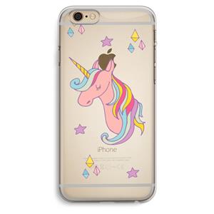 CaseCompany Roze eenhoorn: iPhone 6 Plus / 6S Plus Transparant Hoesje