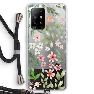 CaseCompany Botanical sweet flower heaven: Oppo A95 5G Transparant Hoesje met koord
