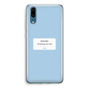 CaseCompany Reminder: Huawei P20 Transparant Hoesje