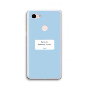 CaseCompany Reminder: Google Pixel 3 XL Transparant Hoesje