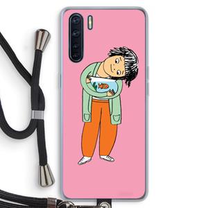 CaseCompany Visknuffel: Oppo A91 Transparant Hoesje met koord