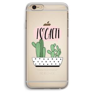 CaseCompany I love cacti: iPhone 6 Plus / 6S Plus Transparant Hoesje