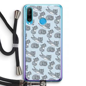 CaseCompany Poezen: Huawei P30 Lite Transparant Hoesje met koord