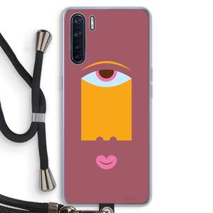 CaseCompany Mono V: Oppo A91 Transparant Hoesje met koord