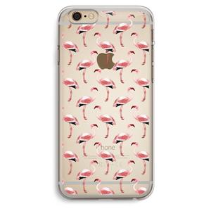CaseCompany Flamingoprint groen: iPhone 6 Plus / 6S Plus Transparant Hoesje