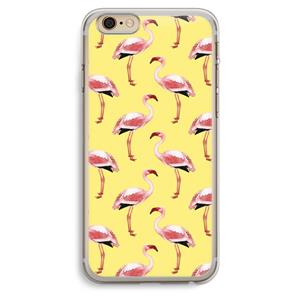 CaseCompany Flamingo's geel: iPhone 6 Plus / 6S Plus Transparant Hoesje