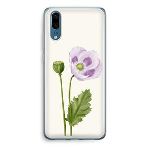 CaseCompany Purple poppy: Huawei P20 Transparant Hoesje