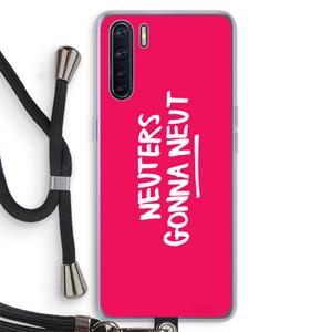 CaseCompany Neuters (roze): Oppo A91 Transparant Hoesje met koord