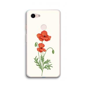 CaseCompany Red poppy: Google Pixel 3 XL Transparant Hoesje