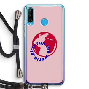 CaseCompany Run The World: Huawei P30 Lite Transparant Hoesje met koord