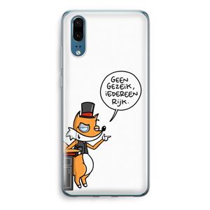 CaseCompany Geen Gezeik: Huawei P20 Transparant Hoesje