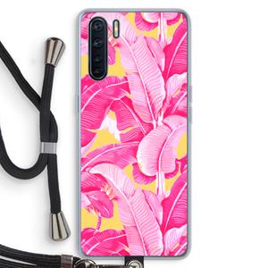 CaseCompany Pink Banana: Oppo A91 Transparant Hoesje met koord
