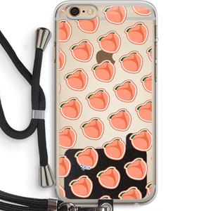 CaseCompany Just peachy: iPhone 6 PLUS / 6S PLUS Transparant Hoesje met koord