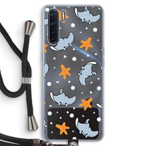 CaseCompany Manta: Oppo A91 Transparant Hoesje met koord