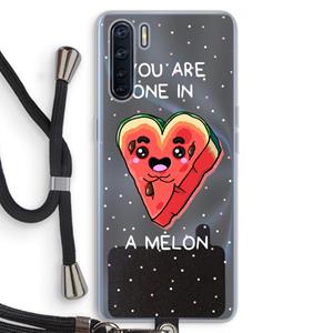 CaseCompany One In A Melon: Oppo A91 Transparant Hoesje met koord