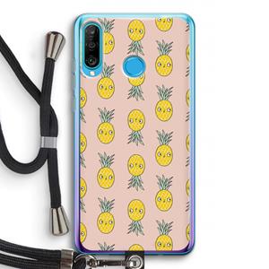 CaseCompany Ananas: Huawei P30 Lite Transparant Hoesje met koord