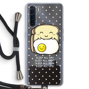 CaseCompany Sleep All Day: Oppo A91 Transparant Hoesje met koord