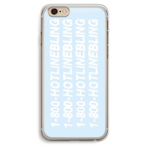 CaseCompany Hotline bling blue: iPhone 6 Plus / 6S Plus Transparant Hoesje