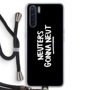 CaseCompany Neuters (zwart): Oppo A91 Transparant Hoesje met koord