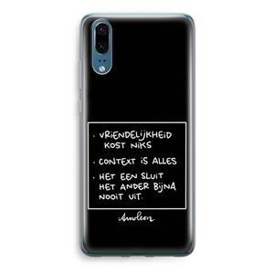 CaseCompany Mijn Motto's: Huawei P20 Transparant Hoesje