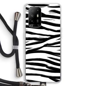 CaseCompany Zebra pattern: Oppo A95 5G Transparant Hoesje met koord