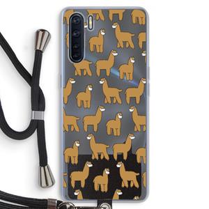 CaseCompany Alpacas: Oppo A91 Transparant Hoesje met koord