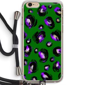 CaseCompany Green Cheetah: iPhone 6 PLUS / 6S PLUS Transparant Hoesje met koord