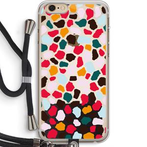 CaseCompany Colored Giraffe: iPhone 6 PLUS / 6S PLUS Transparant Hoesje met koord