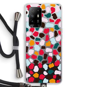 CaseCompany Colored Giraffe: Oppo A95 5G Transparant Hoesje met koord