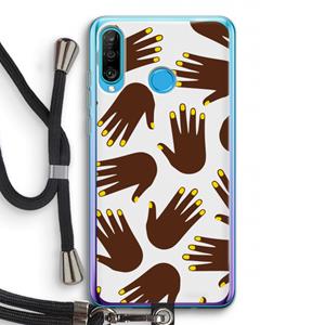 CaseCompany Hands dark: Huawei P30 Lite Transparant Hoesje met koord