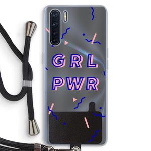 CaseCompany GRL PWR: Oppo A91 Transparant Hoesje met koord