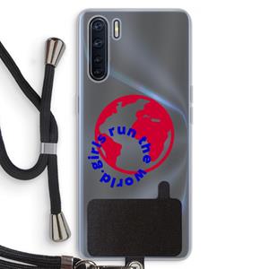 CaseCompany Run The World: Oppo A91 Transparant Hoesje met koord