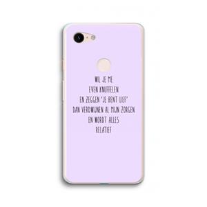 CaseCompany Relatief: Google Pixel 3 XL Transparant Hoesje