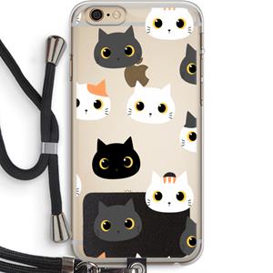 CaseCompany Katten: iPhone 6 PLUS / 6S PLUS Transparant Hoesje met koord