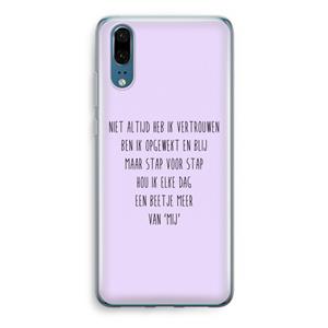 CaseCompany Zelfvertrouwen: Huawei P20 Transparant Hoesje